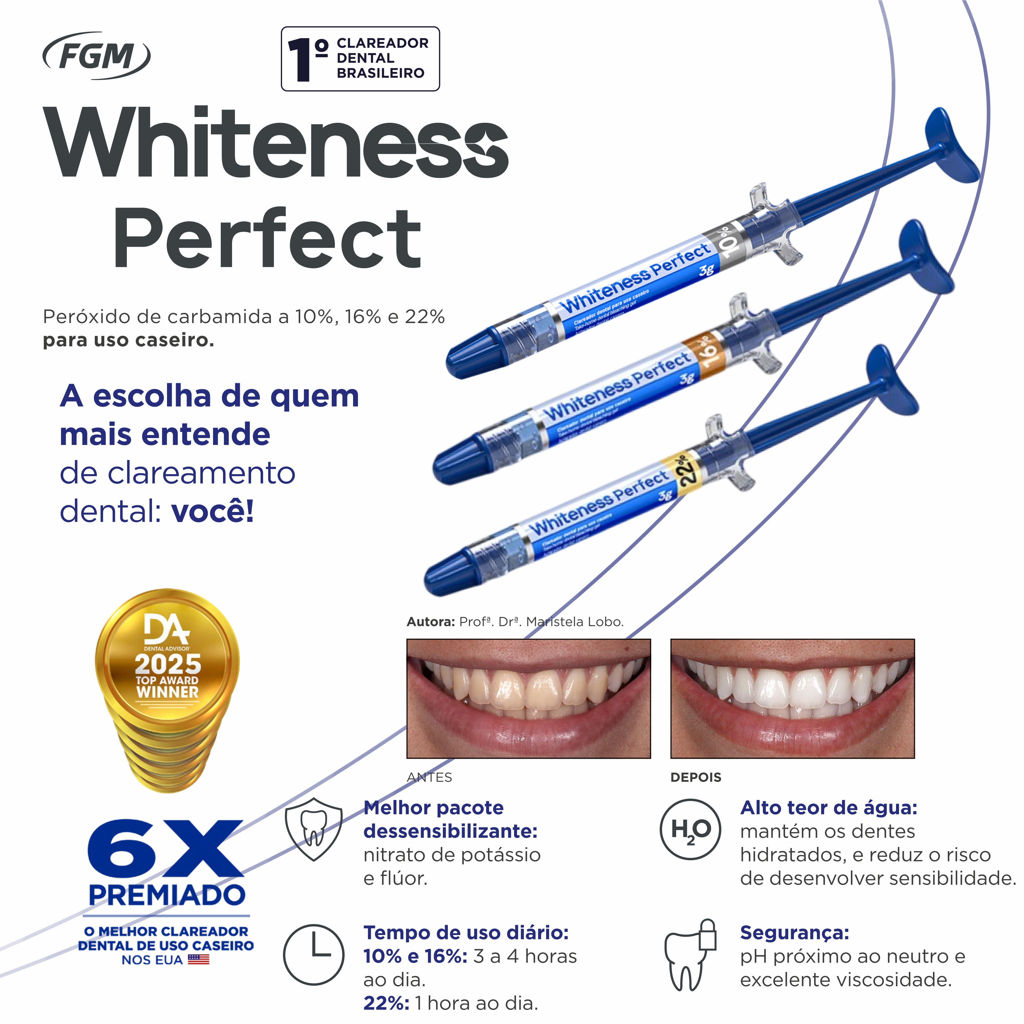 10x Clareador Dental Whiteness Perfect 22%