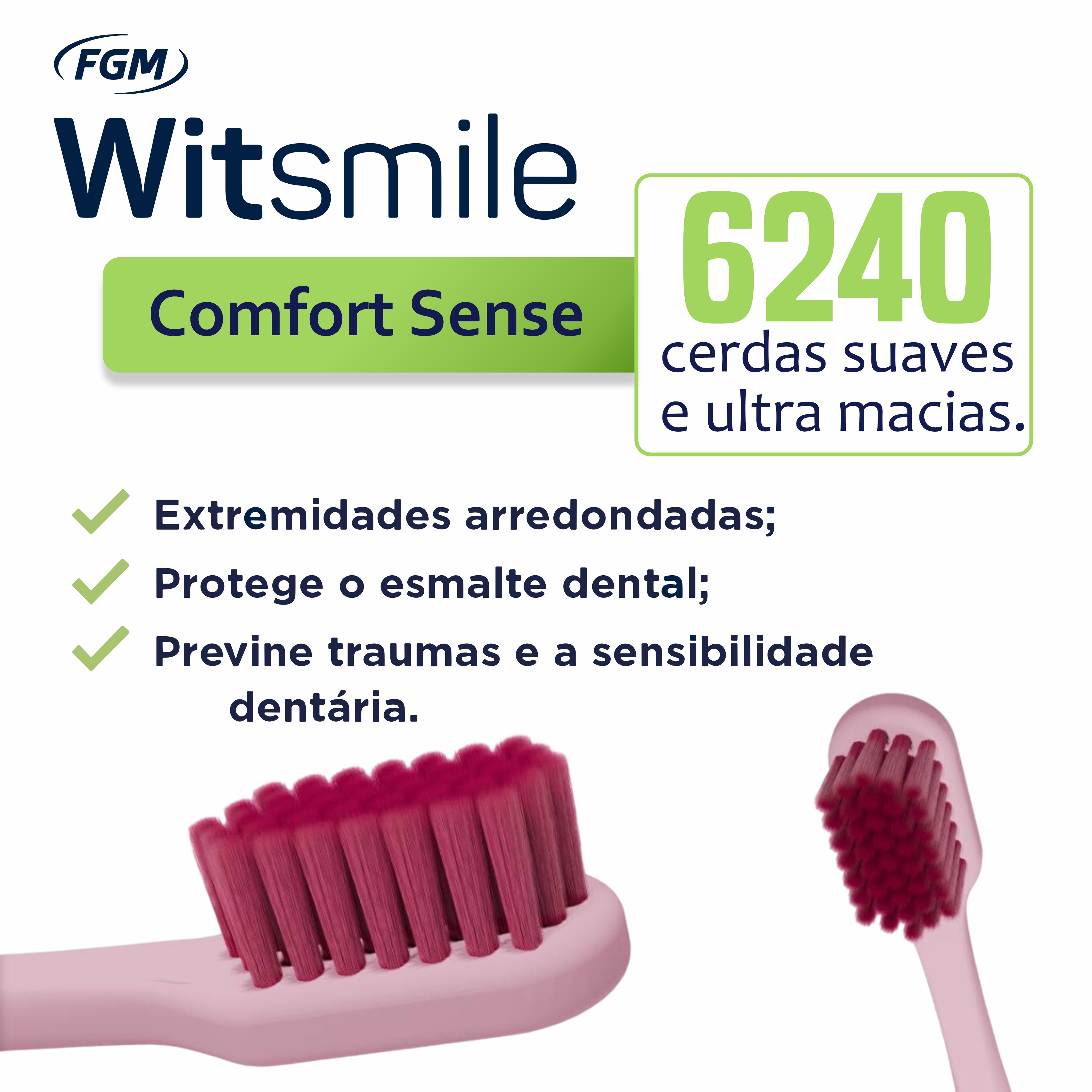 5x Escova Dental Witsmile Comfort Sense